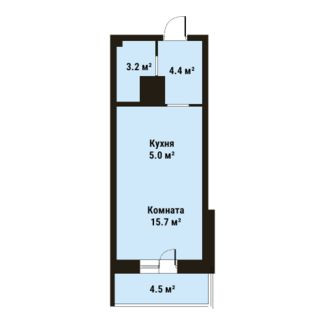 Студия 28.3 м²