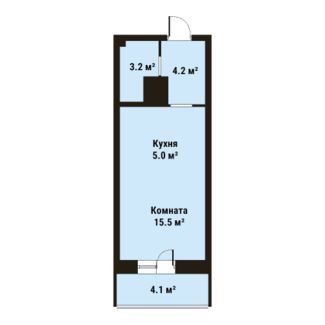 Студия 27.9 м²