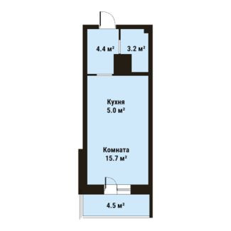 Студия 28.3 м²