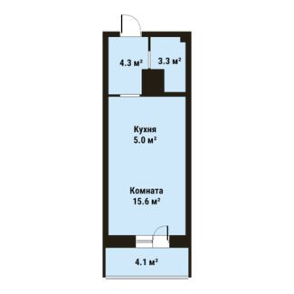 Студия 28.2 м²