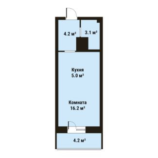 Студия 28.5 м²